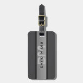 Moderner, anpassbarer Layierter Text | Schwarz & G Gepäckanhänger (Vorderseite vertikal)