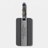 Moderner, anpassbarer Layierter Text | Schwarz & G Gepäckanhänger (Rückseite vertikal)