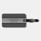 Moderner, anpassbarer Layierter Text | Schwarz & G Gepäckanhänger (Rückseite horizontal)