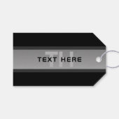 Moderner, anpassbarer Layierter Text | Schwarz & G Geschenkanhänger (Vorderseite (Horizontal))