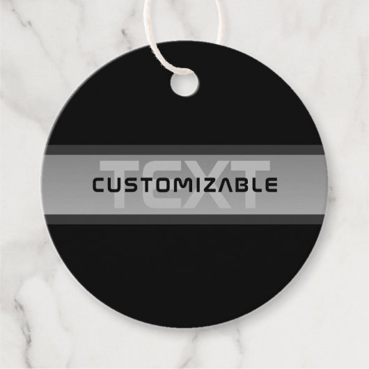 Moderner, anpassbarer Layierter Text | Schwarz & G Geschenkanhänger (Vorderseite)