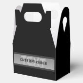 Moderner, anpassbarer Layierter Text | Schwarz & G Geschenkschachtel (Geöffnet)