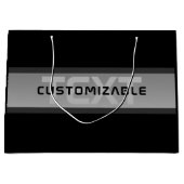 Moderner, anpassbarer Layierter Text | Schwarz & G Große Geschenktüte (Vorderseite)