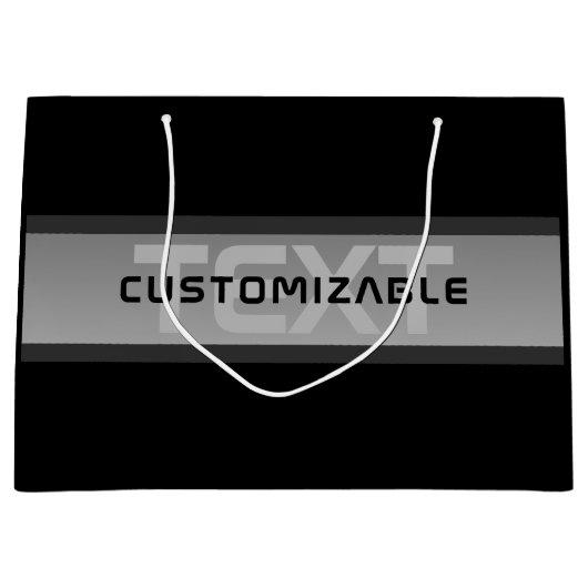 Moderner, anpassbarer Layierter Text | Schwarz & G Große Geschenktüte (Vorderseite)