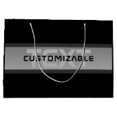 Moderner, anpassbarer Layierter Text | Schwarz & G Große Geschenktüte (Rückseite)