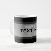 Moderner, anpassbarer Layierter Text | Schwarz & G Kaffeetasse (Vorderseite Links)