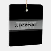 Moderner, anpassbarer Layierter Text | Schwarz & G Keramikornament (Rechts)