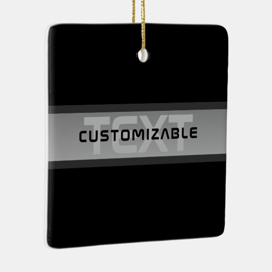 Moderner, anpassbarer Layierter Text | Schwarz & G Keramikornament (Rechts)