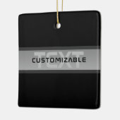 Moderner, anpassbarer Layierter Text | Schwarz & G Keramikornament (Links)