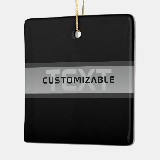 Moderner, anpassbarer Layierter Text | Schwarz & G Keramikornament (Links)