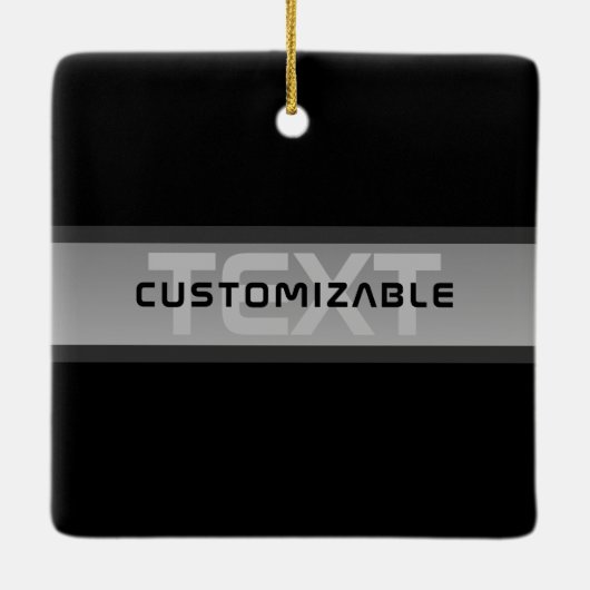 Moderner, anpassbarer Layierter Text | Schwarz & G Keramikornament (Rückseite)