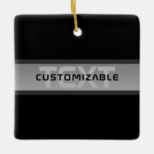 Moderner, anpassbarer Layierter Text Schwarz & G Keramikornament
