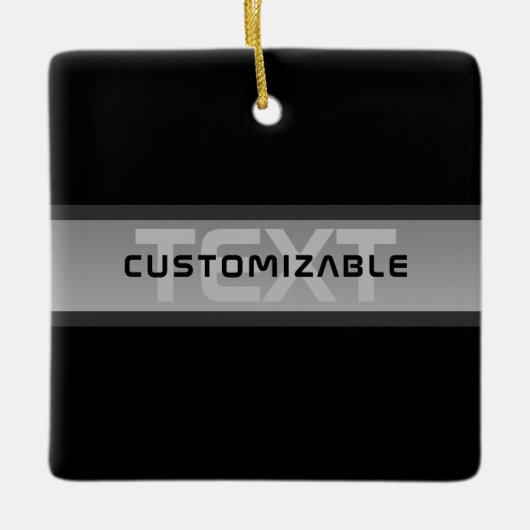Moderner, anpassbarer Layierter Text | Schwarz & G Keramikornament (Vorderseite)