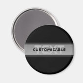 Moderner, anpassbarer Layierter Text | Schwarz & G Magnet (Vorderseite/Rückseite)