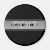 Moderner, anpassbarer Layierter Text | Schwarz & G Magnet (Vorne)