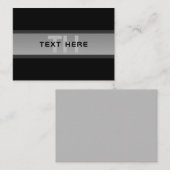 Moderner, anpassbarer Layierter Text | Schwarz & G Mitteilungskarte (Vorne/Hinten)