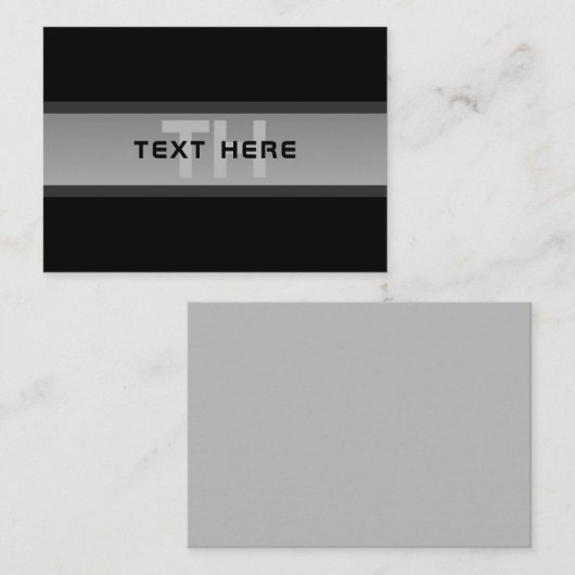 Moderner, anpassbarer Layierter Text | Schwarz & G Mitteilungskarte (Vorne/Hinten)