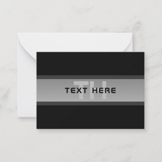 Moderner, anpassbarer Layierter Text | Schwarz & G Mitteilungskarte (Vorderseite)