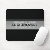 Moderner, anpassbarer Layierter Text | Schwarz & G Mousepad (Mit Mouse)