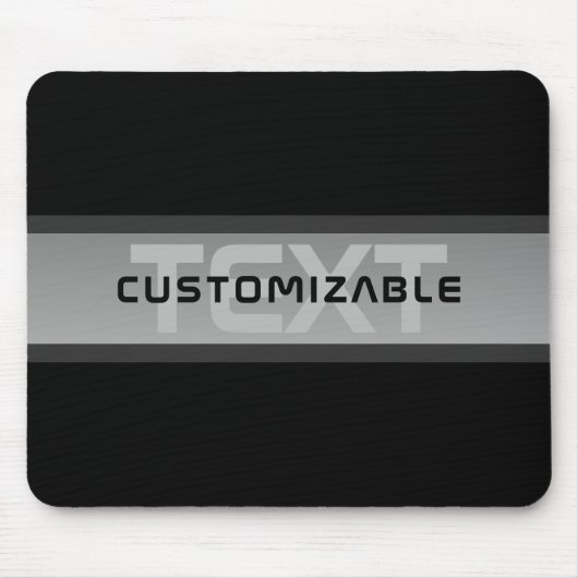Moderner, anpassbarer Layierter Text | Schwarz & G Mousepad (Vorne)