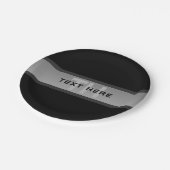 Moderner, anpassbarer Layierter Text | Schwarz & G Pappteller (Schrägansicht)