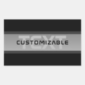 Moderner, anpassbarer Layierter Text | Schwarz & G Rechteckiger Aufkleber (Vorderseite)