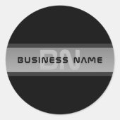 Moderner, anpassbarer Layierter Text | Schwarz & G Runder Aufkleber (Vorderseite)
