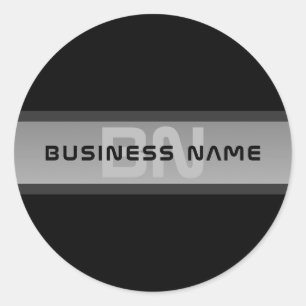 Moderner, anpassbarer Layierter Text Schwarz & G Runder Aufkleber