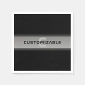 Moderner, anpassbarer Layierter Text | Schwarz & G Serviette (Vorderseite)