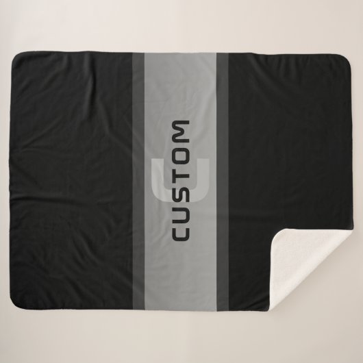 Moderner, anpassbarer Layierter Text | Schwarz & G Sherpadecke (Vorderseite (Horizontal))