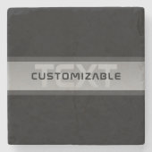 Moderner, anpassbarer Layierter Text | Schwarz & G Steinuntersetzer (Vorderseite)