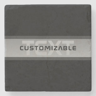 Moderner, anpassbarer Layierter Text   Schwarz & G Steinuntersetzer