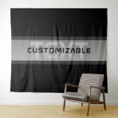 Moderner, anpassbarer Layierter Text | Schwarz & G Wandteppich (Beispiel (Horizontal))