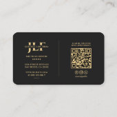 Moderner Anwalt Notary Monogram Black Visitenkarte (Rückseite)