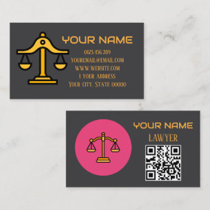 Moderner Anwalt QR-Code Waage der Justiz Visitenkarte