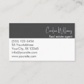 Moderner Anwesen Agent rund Foto grau weiß Visitenkarte (Rückseite)