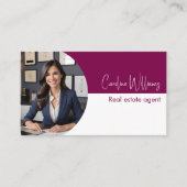 Moderner Anwesen Agent rund um Foto Weißwein Visitenkarte (Vorderseite)