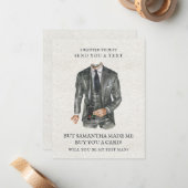 Moderner Anzug Trauzeuge Vorschlag anfordern Mitteilungskarte (Vorderseite/Rückseite Beispiel)