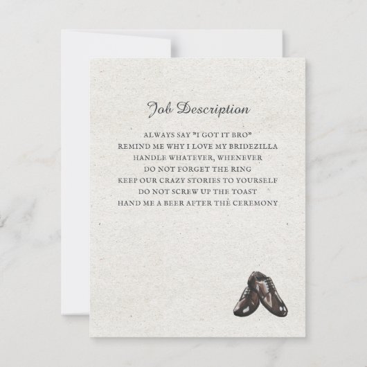 Moderner Anzug Trauzeuge Vorschlag anfordern Mitteilungskarte (Rückseite)