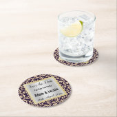 MODERNER APRICOT NAVY SAVE THE DATE UNTERSETZER (Vor Ort)