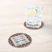 MODERNER APRICOT NAVY SAVE THE DATE UNTERSETZER (Vor Ort)