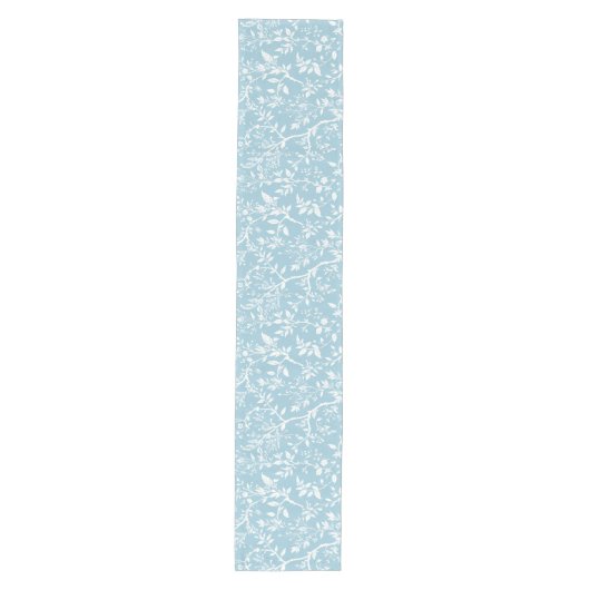 Moderner Aqua Floral Medium Tischläufer (Vorderseite)