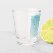 Moderner Aqua Glitzer Junggeselinnen-Abschied Schnapsglas (Links)