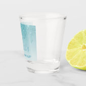 Moderner Aqua Glitzer Junggeselinnen-Abschied Schnapsglas (Rechts)