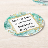 MODERNER AQUA GOLD SAVE THE DATE UNTERSETZER (Angewinkelt)