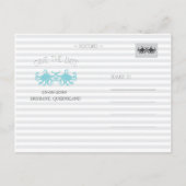 Moderner Aqua Octopus Beach rettet die Datumskarte Ankündigungspostkarte (Rückseite)