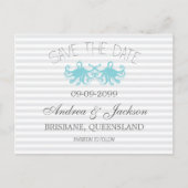 Moderner Aqua Octopus Beach rettet die Datumskarte Ankündigungspostkarte (Vorderseite)