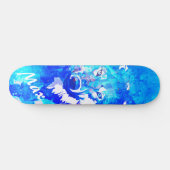Moderner aquamarin-grüner Wolf Skateboard (Horizontal)