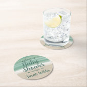 Moderner Aquamarin Ocean Beach Baby Duschkopf Papi Runder Pappuntersetzer (Vor Ort)