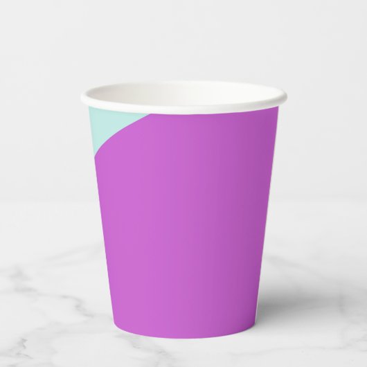 Moderner, Aquamarin rosa Streifen Papier Cup Pappbecher (Rückseite)